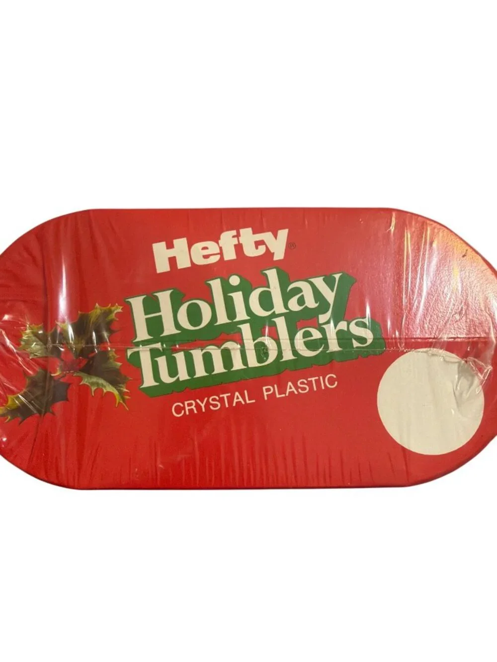 Vtg Hefty Holiday Tumblers 9 Oz Crystal Plastic Cups Set 16 1978 Season Greeting